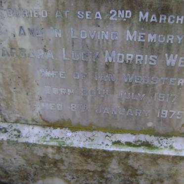 WEBSTER Ian Shepherd -1954 &amp; Barbara Lucy MORRIS 1917-1975