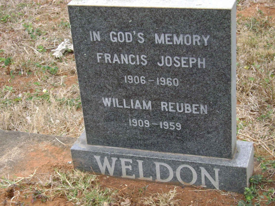 WELDON Francis Joseph 1906-1960 :: WELDON William Reuben 1909-1959