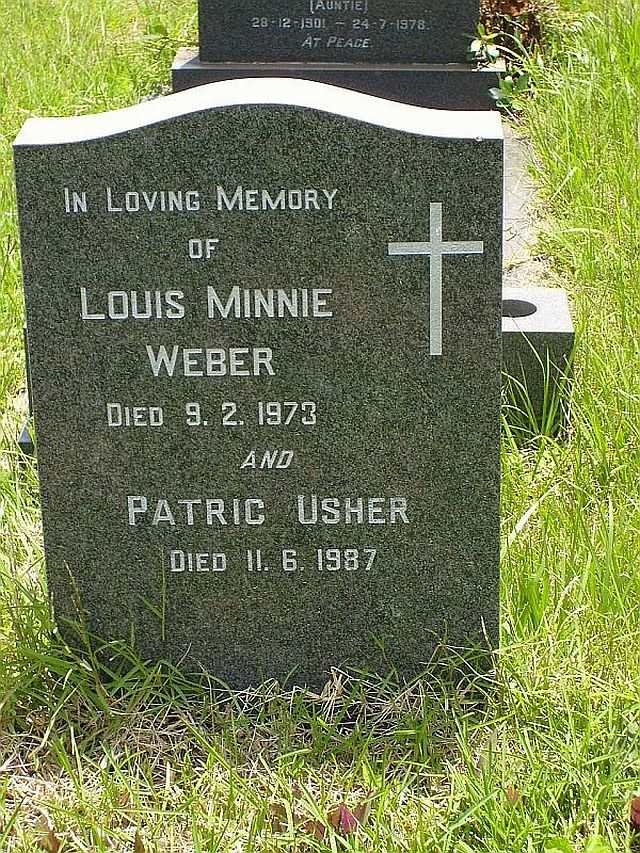 WEBER Louis Minnie  -1973 :: USHER Patrick  -1987