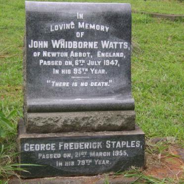 WATTS John Whidborne -1947 :: STAPLES George Frederick -1955