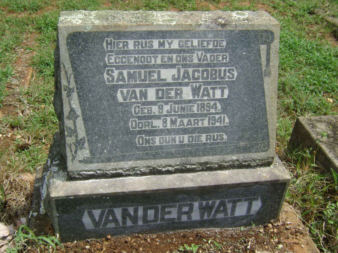 WATT Samuel Jacobus, van der 1894-1941