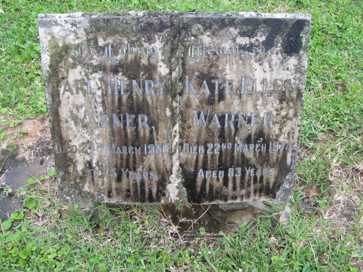 WARNER Carl Henry -1966 &amp; Kate Ellen -1974