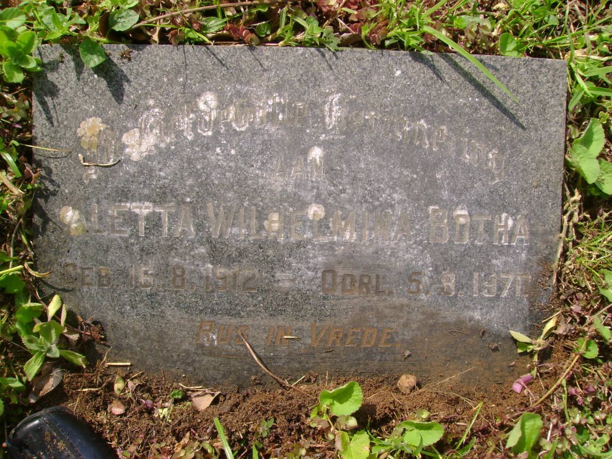 BOTHA Aletta Wilhelmina 1912-1970