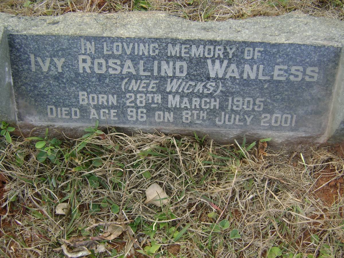WANLESS Ivy Rosalind nee WICKS 1905-2001