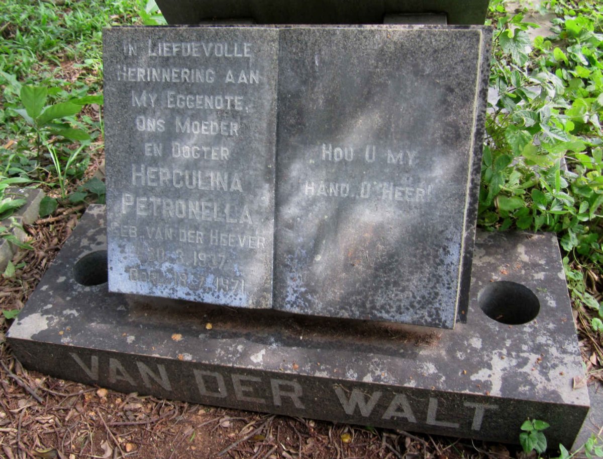 WALT Herculina Petronella, van der nee VAN DER HEEVER 1937-1971