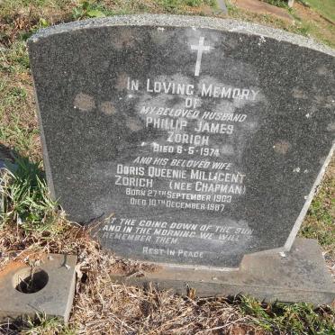 ZORICH Phillip James -1974 &amp; Doris Queenie Millicent CHAPMAN 1903-1987