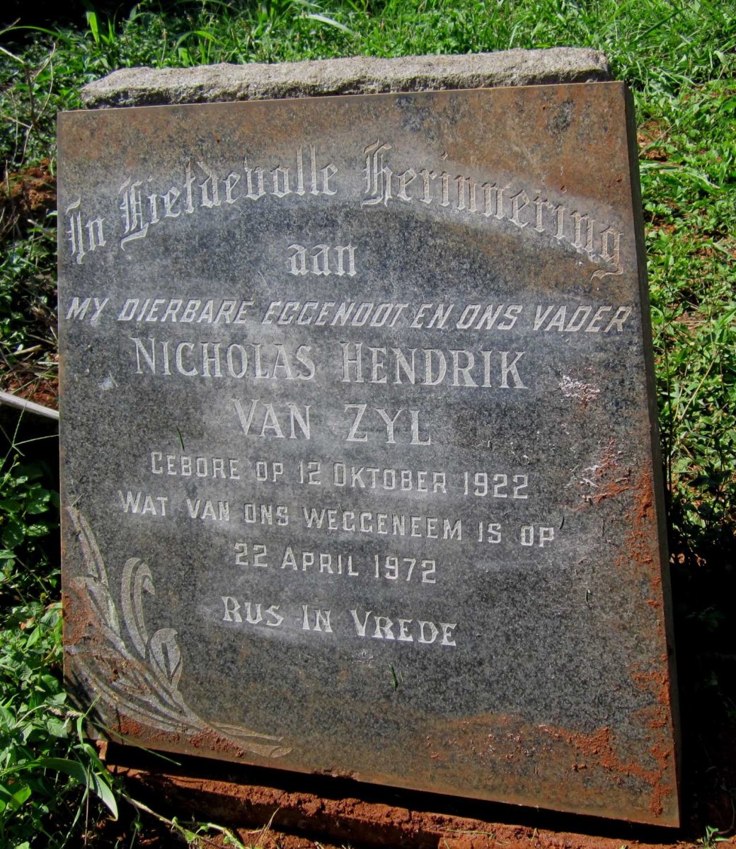 ZYL Nicholas Hendrik, van 1922-1972