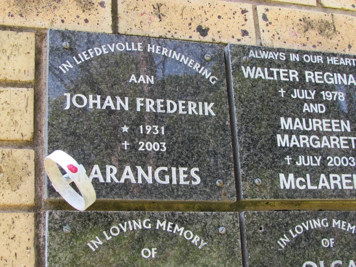 ARANGIES Johan Frederik 1931-2003