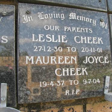 CHEEK Leslie 1930-2001 &amp; Maureen Joyce 1937-2004