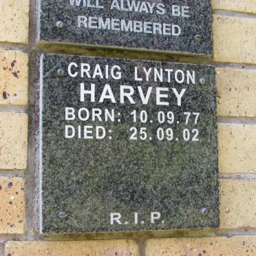 HARVEY Craig Lynton 1977-2002