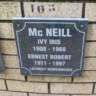 McNEILL Ernest Robert  1911-1997 &amp; Ivy Iris 1908-1968