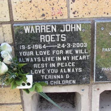 ROETS Warren John 1964-2003