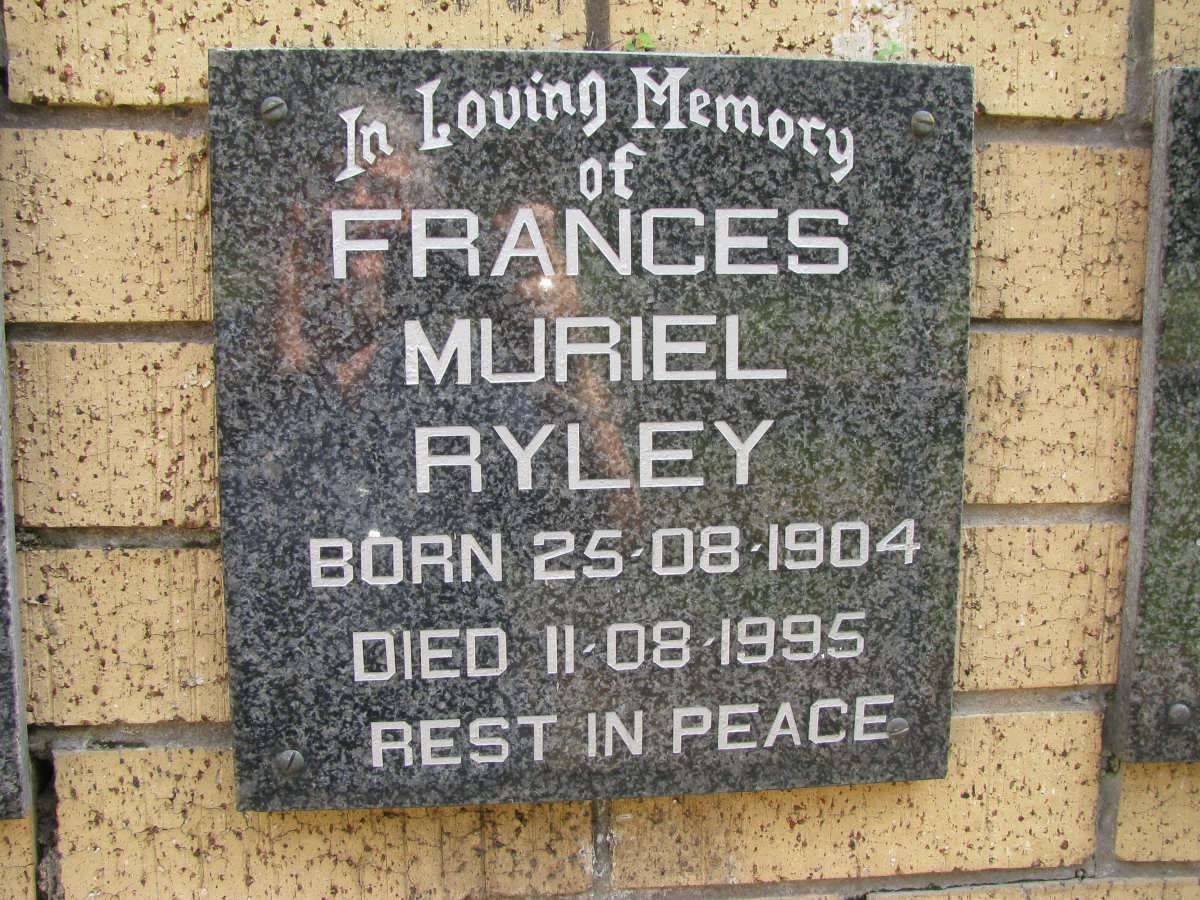 RYLEY Frances Muriel 1904-1995