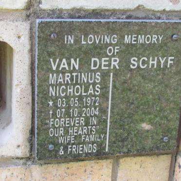 SCHYF Martinus Nicholas, van der 1972-2004