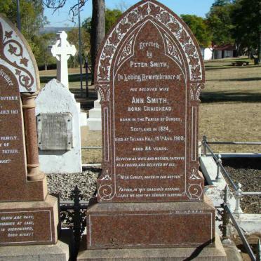 SMITH Peter 1828-1911 &amp; Ann CRAIGHEAD 1824-1908