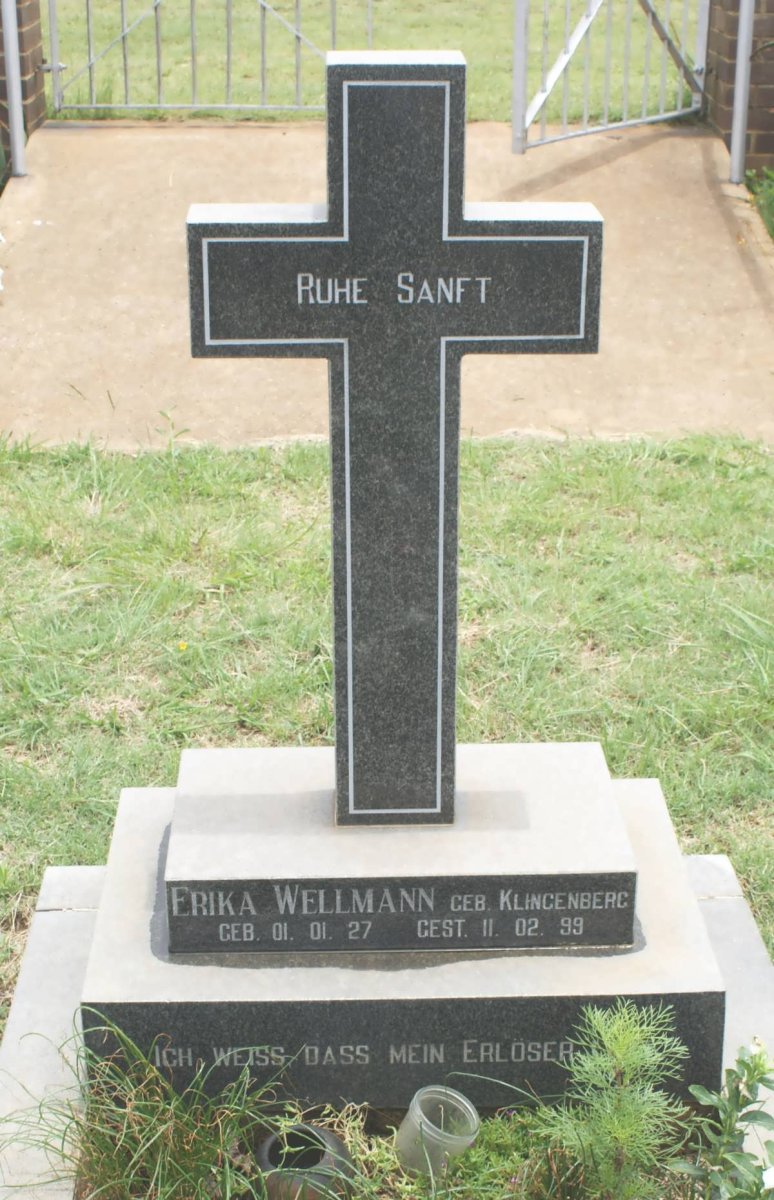 WELLMANN Erika nee KLINGENBERG 1927-1999