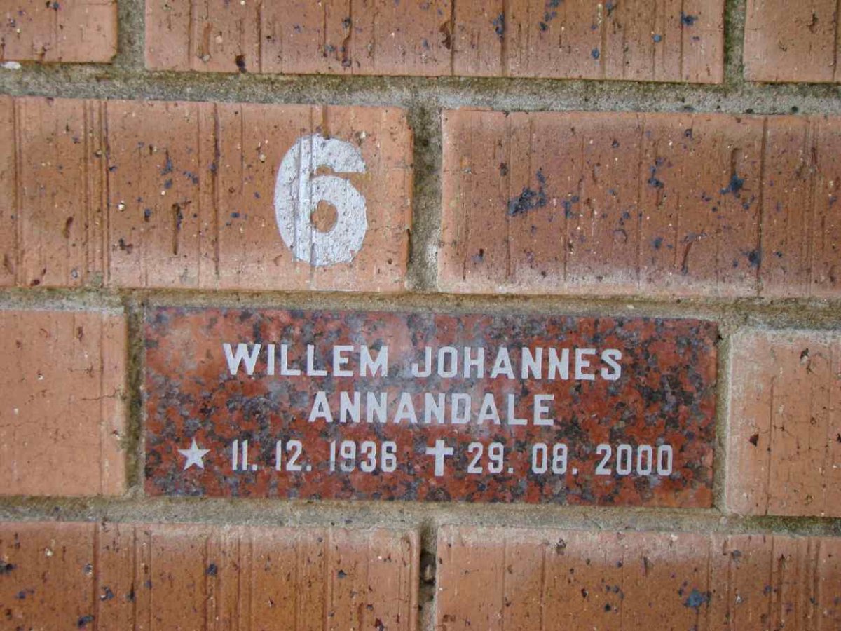 ANNANDALE Willem Johannes 1936-2000