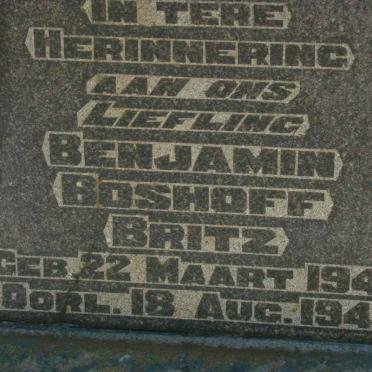 BRITZ Benjamin Boshoff 1940-1940