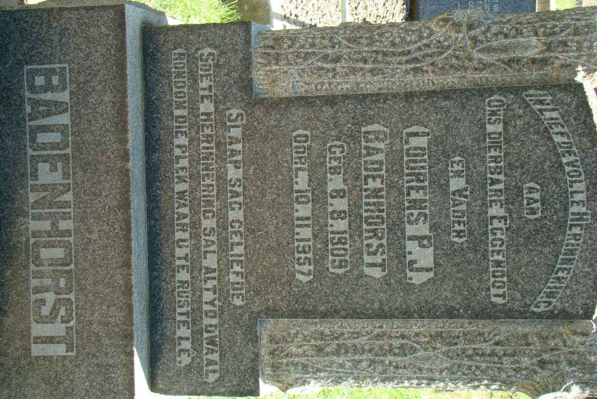 BADENHORST Lourens P.J. 1909-1957