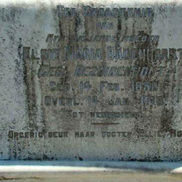 BADENHORST Elsie Maria nee BEZUIDENHOUT 1850-1919