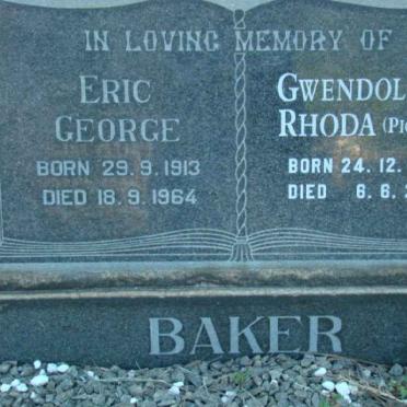 BAKER Eric George 1913-1964 &amp; Gwendolene Rhoda PICTOR 1913-2001