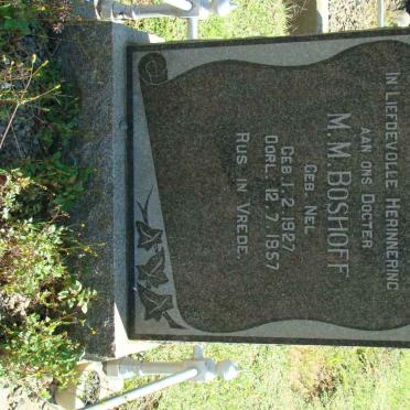 BOSHOFF M.M. nee NEL 1927-1957