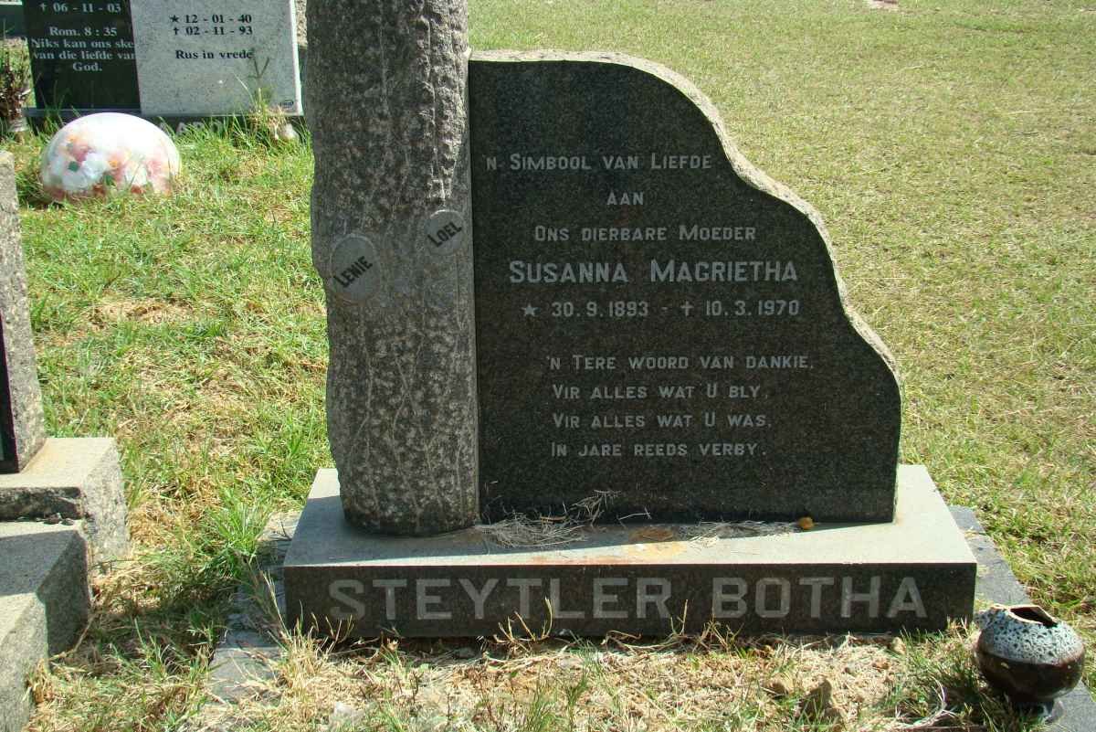 BOTHA Susanna Magrietha, Steytler 1893-1970