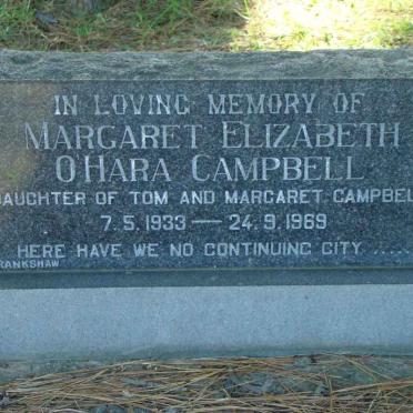 CAMPBELL Margaret Elizabeth O'Hara 1933-1969