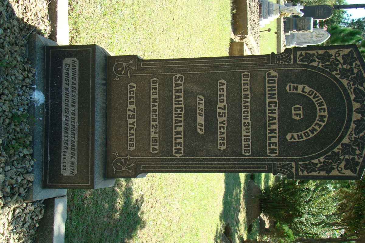 CHALKLEN John -1908 &amp; Sarah -1914