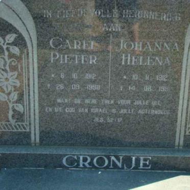 CRONJE Carel Pieter 1912-1990 &amp; Johanna Helena 1912-1991