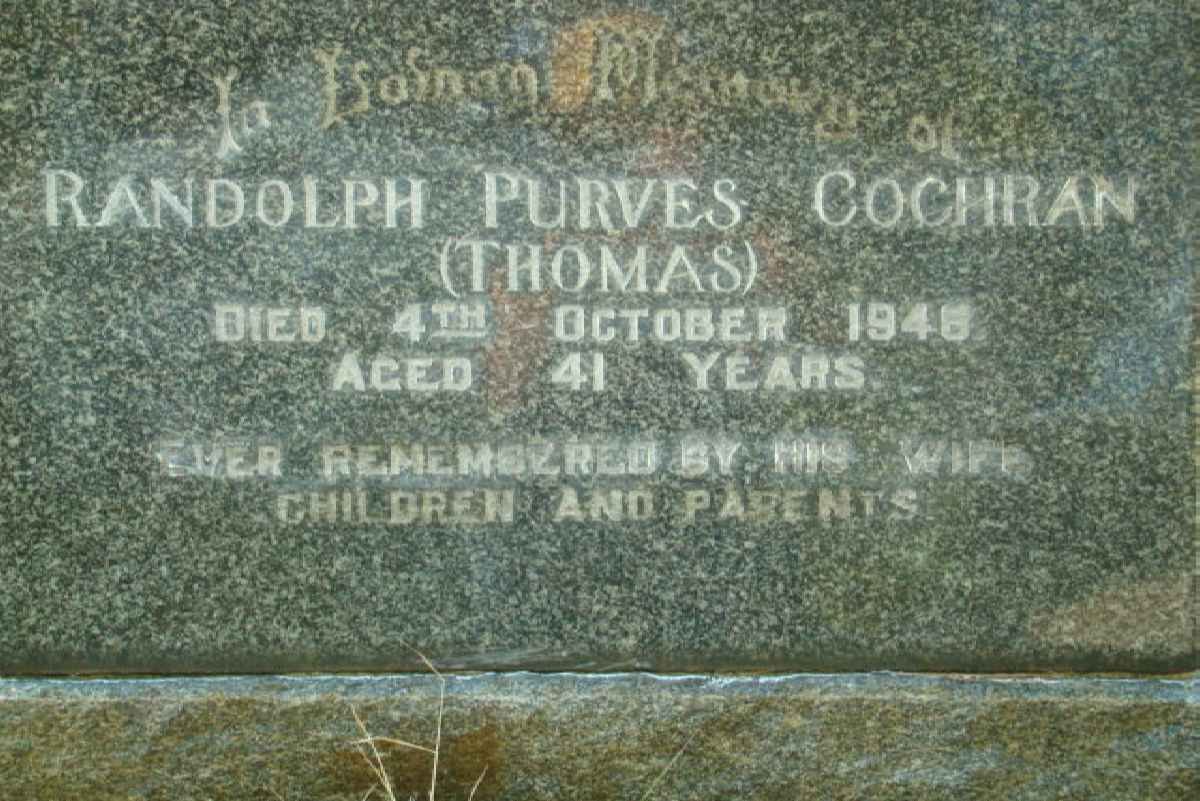 COCHRAN Randolph Purves -1946