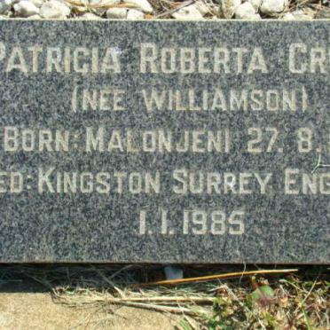 CRUMP Patricia Roberta nee Williamson 1919-1985