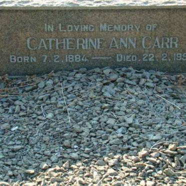 CARR Catherine Ann 1884-1959
