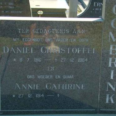 COMBRINK Daniel Christoffel 1916-1984 &amp; Annie Cathrine 1914-
