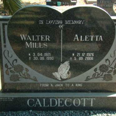 CALDECOTT Walter Mills 1921-1990 &amp; Aletta 1926-2006
