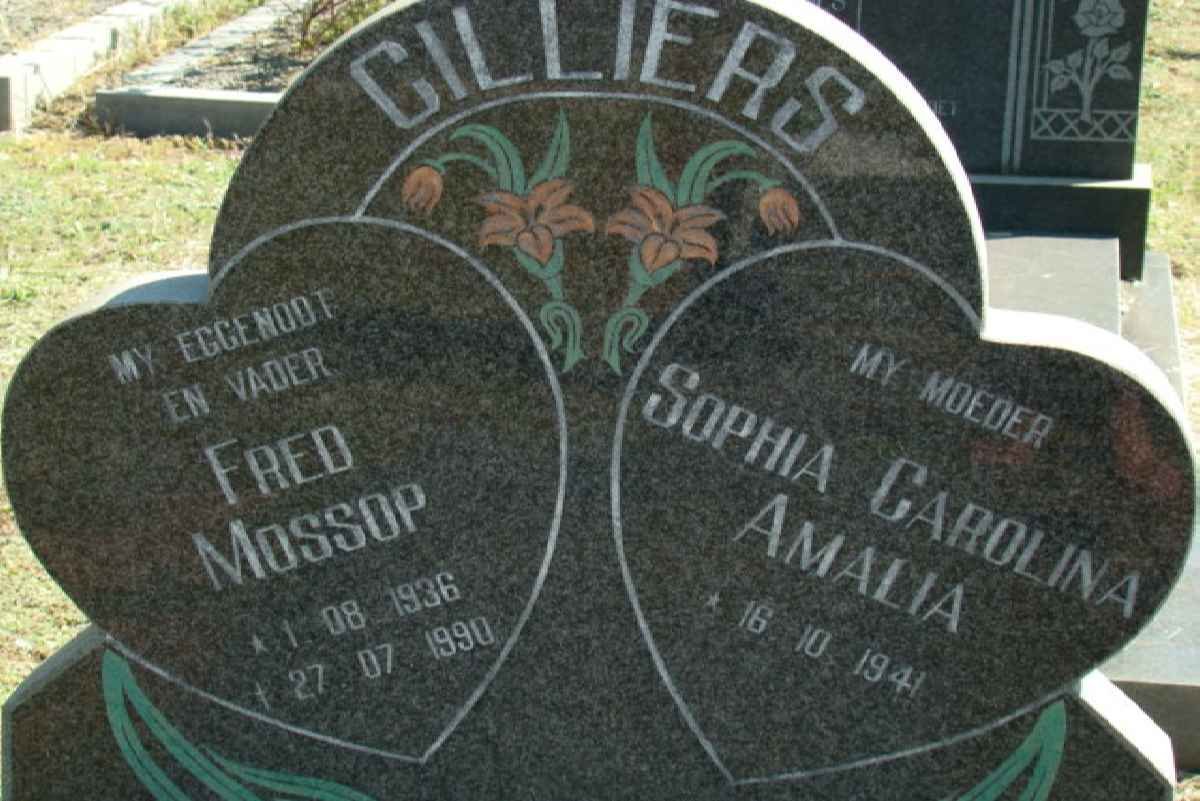 CILLIERS Fred Mossop 1936-1990 &amp; Sophia Carolina Amalia 1941-
