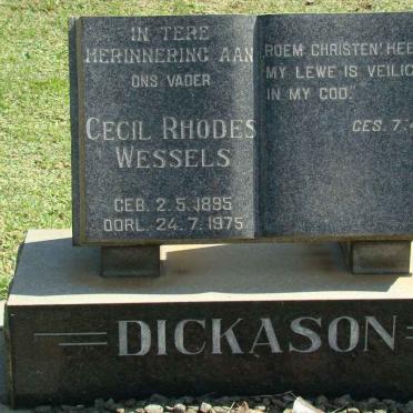 DICKASON Cecil Rhodes Wessels 1895-1975