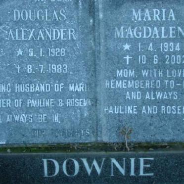 DOWNIE Douglas Alexander 1928-1983 &amp; Maria Magdalena 1934-2002