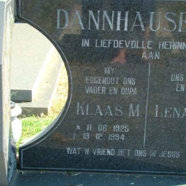 DANNHAUSER Klaas M. 1925-1994 &amp; Lena M.J.