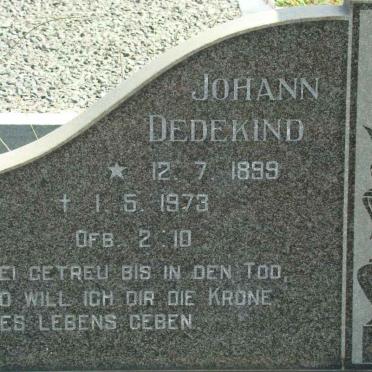 DEDEKIND Johann 1899-1973