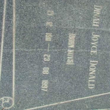DONALD Dinah Joyce nee KUYS 1911-1997