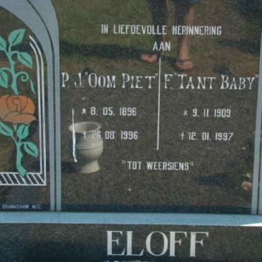 ELOFF P.J. 1896-1996 &amp; F. 1909-1997