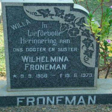 FRONEMAN Wilhelmina 1956-1979