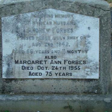 FORBES Andrew -1942 &amp; Margaret Ann -1955
