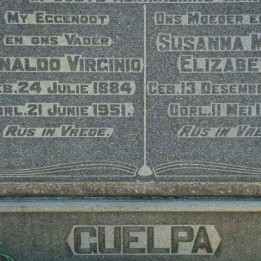 GUELPA Ronaldo Virginio 1884-1951 &amp; Susanna Maria Elizabeth 1890-1978