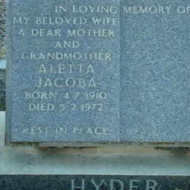 HYDER Aletta Jacoba 1910-1972