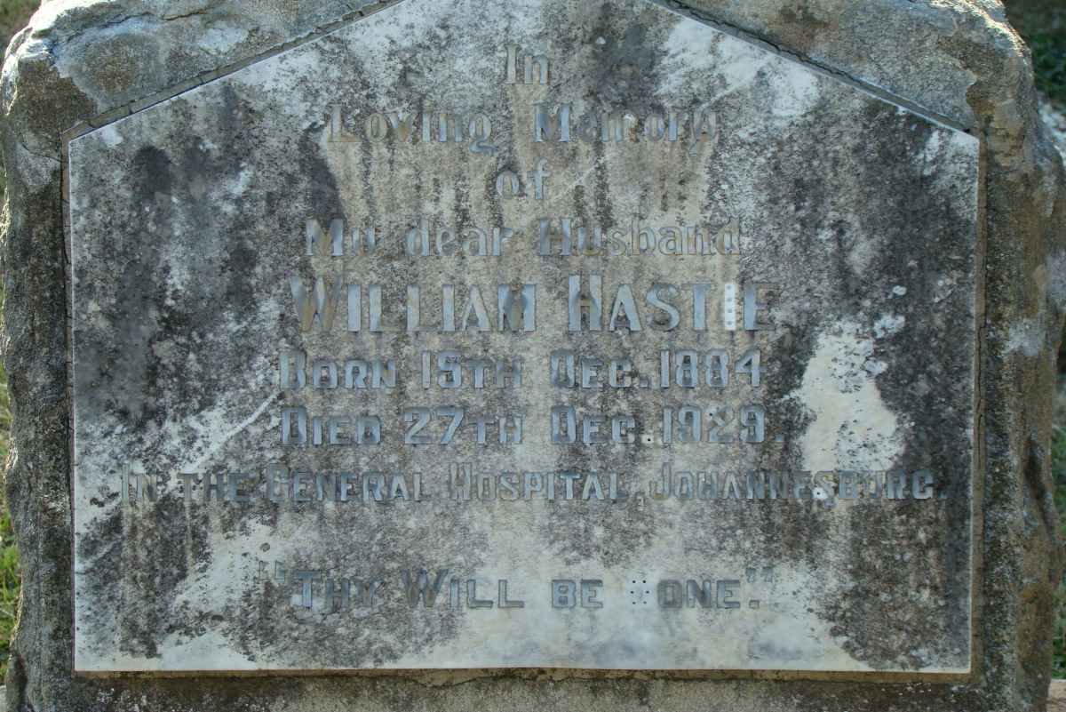 HASTIE William 1884-1929