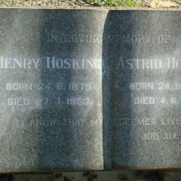 HOSKING Henry 1879-1953 &amp; Astrid 1894-1969