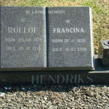 HENDRIKS Roelof 1925-1995 &amp; Francina 1926-2001
