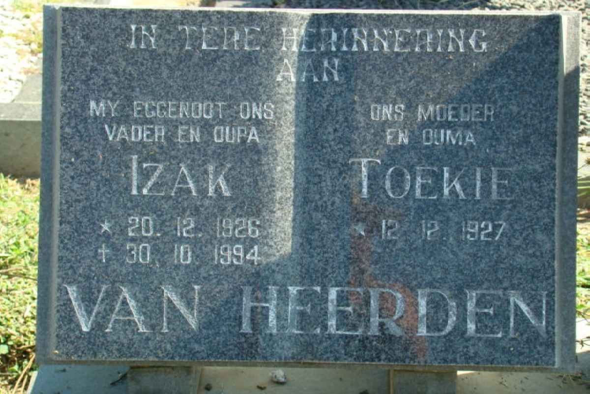 HEERDEN Izak, van 1926-1994 &amp; Toekie 1927-